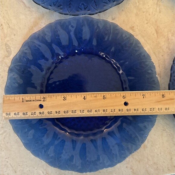 Avon Royal Sapphire Cobalt Blue Dessert/Salad Set of 4 Plates France 8 Inch - Picture 4 of 5